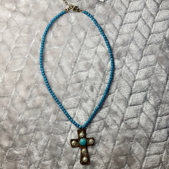 Jewelry - Blue cross necklace